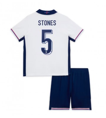 Inglaterra John Stones #5 Primera Equipación Niños Eurocopa 2024 Manga Corta (+ Pantalones cortos)